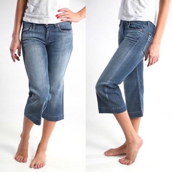 7fam Distressed Denim Crop Dojo Jeans 